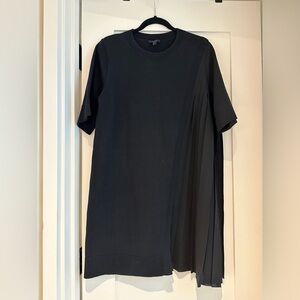 COS Mixed Media Sweater & Pleated Woven Dress in Black - Size Small